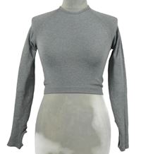 Dámské šedé elastické crop triko FB Sister 