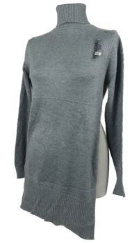 Nové - Dámská šedá svetrová tunika s rolákem 