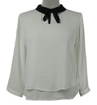 Dámská bílá šifonová halenka s límečkem C&A