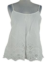 Nové - Dámský bílý madeirový top Primark 