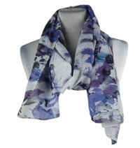 Dámská fialovo-modrá vzorovaná šála 