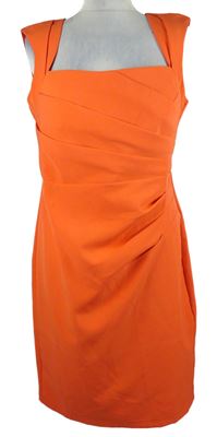 Dámské korálové pouzdrové šaty s řasením Lipsy 