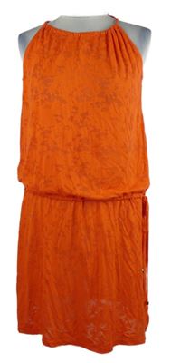 Dámské červené vzorované šaty se stahováním M&S