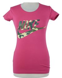 Dámské fuchsiové tričko s logem Nike 