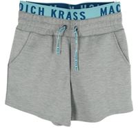 Dámské šedo-modré teplákové kraťasy s nápisem Machdich Krass 