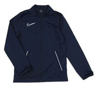 Tmavomodrá sportovní propínací funkční mikina s logem Nike