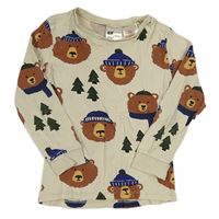 Béžové pyžamové triko s medvědy H&M