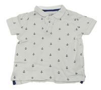Bílé polo tričko s kotvami H&M