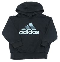 Černá mikina s logem a kapucí Adidas
