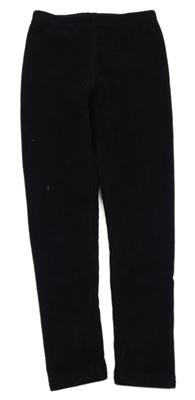 Černé žebrované sametové teplé legíny Dunnes