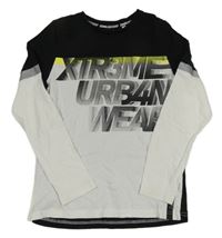 Černo-bílé triko s nápisem C&A