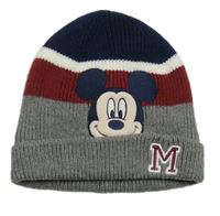 Tmavomodro-vínovo-šedá čepice s Mickey Mousem Disney