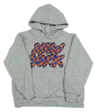 Světlešedá mikina s nápisem a kapucí H&M