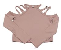 Světlerůžové crop triko Shein