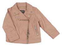 Světlerůžová koženková jarní bunda Primark