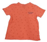 Lososvé tričko s palmami a nápisem Primark