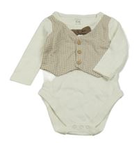 Bílé body s vestou a motýlkem C&A