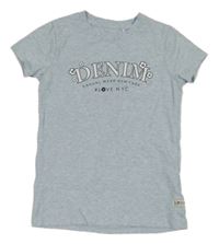 Světlemodré melírované tričko s nápisem Topolino