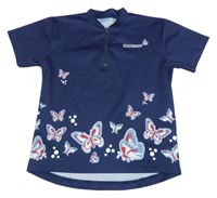 Tmavomodrý cyklistický dres s motýlky Scott