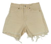 Béžové elastické riflové kraťasy H&M