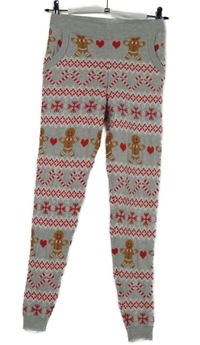 Dámské šedé teplé pletené legíny se vzorem Primark 