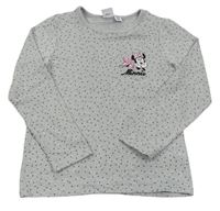 Šedé puntíkaté úpletové triko s Minnie zn. Disney