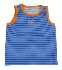 Světlemodro-modré proužkované tílko se žraloky Primark 