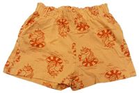 Oranžové bavlněné kraťasy s jednorožci H&M