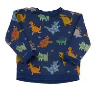 Tmavomodrá mikina s dinosaury TU 