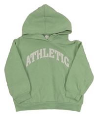 Světlezelená crop mikina s nápisem a kapucí H&M