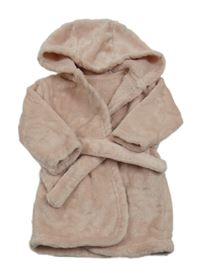 Světlerůžový chlupatý župan s kapucí George