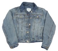 Modrá riflová crop bunda Next