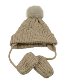 2set- béžová čepice+ rukavice Primark