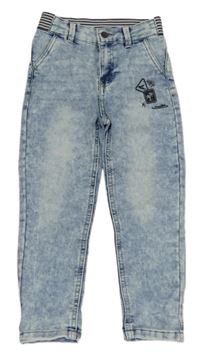 Modro-bílé plísňové teplákové rifle s krokodýly little kids