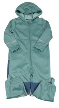 Zelenošedá softshellová kombinéza s kapucí Lupilu