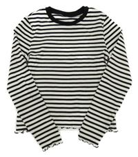 Bílo-černé pruhované žebrované triko M&S
