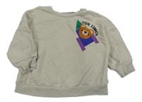 Béžovošedá mikina s medvídkem Next