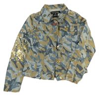 Modro-béžová army crop riflová bunda