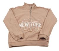 Růžová mikina s nápisem a stojáčkem Tu