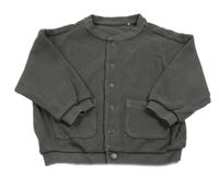 Tmavošedá žebrovaná propínací oversize mikina George