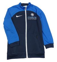 Tmavomodro-modrá propínací sportovní mikina s potiskem Nike 