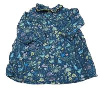Tmavomodré květované šaty se zvířaty a límečkem Mamas&Papas