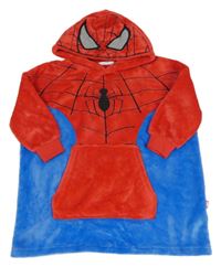 Červeno-modrá plyšová oversize mikina s kapucí - Spiderman M&S