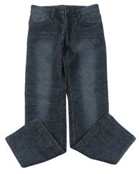 Tmavomodré manšestrové kalhoty Pocopiano