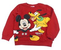 Červená mikina s Mickeym a Plutem Disney 