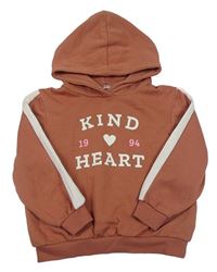 Starorůžová mikina s nápisem a kapucí H&M