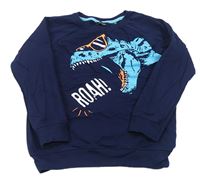 Tmavomodrá mikina s dinosaurem Blue Seven