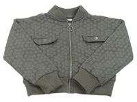 Šedá propínací crop mikina s kytičkami River Island 