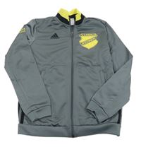 Šedá propínací fotbalová mikina s logem Adidas