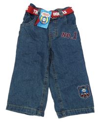 Nové - Tmavomodré rifle s Thomasem a páskem 